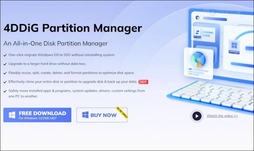 Tenorshare Partition Manager - phần mềm định dạng ổ cứng miễn phí