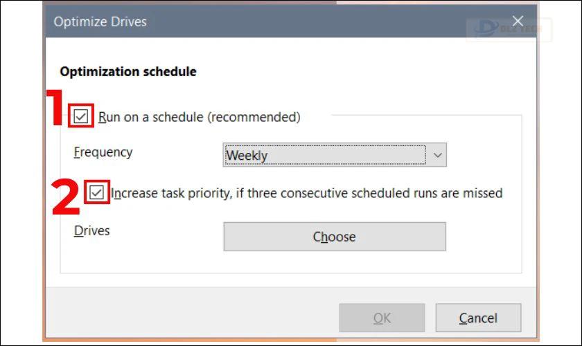 Đánh dấu tiếp vào vô Increase task priority