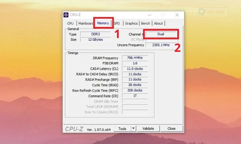 Máy nhận và chạy được sẽ có dòng Dual tại mục Channel