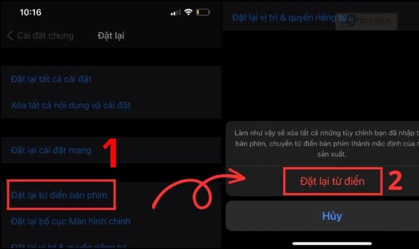Hoàn tất reset bàn phím iPhone, iPad