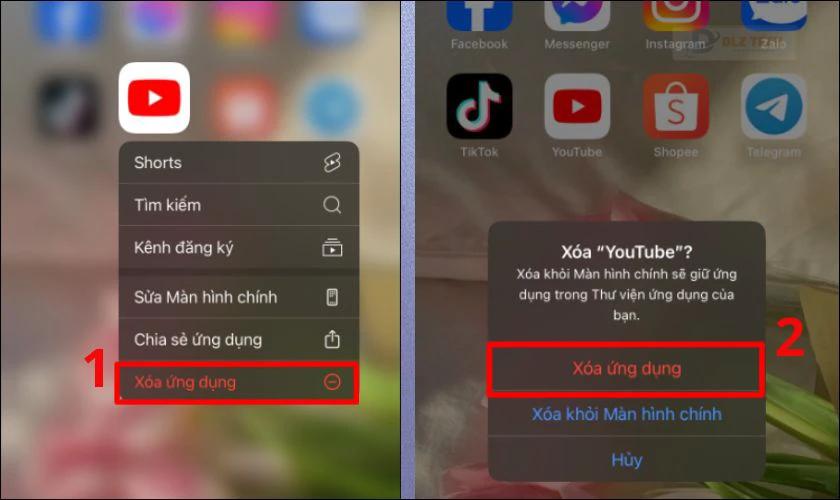 Xóa và cài đặt lại ứng dụng
