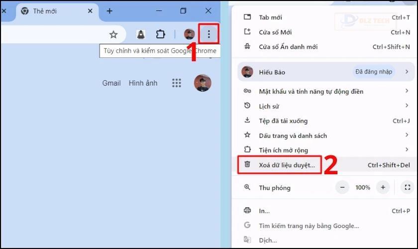 Cách xóa dữ liệu trình duyệt Web