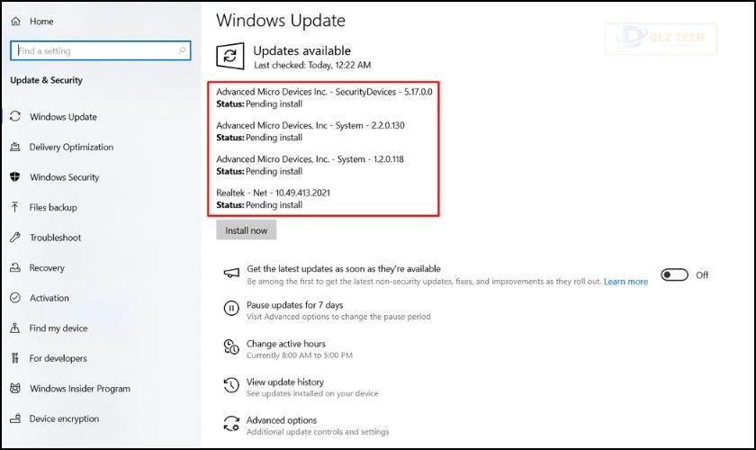 Do file update của Windows