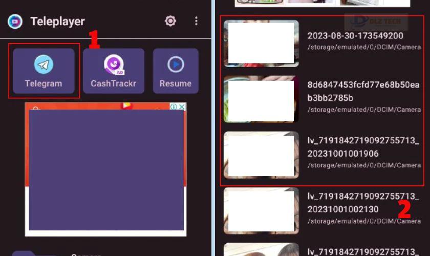 Nhấn vào biểu tượng Telegram để tải video về