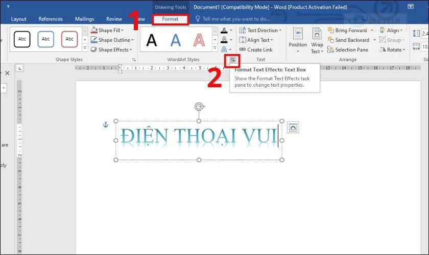 Thay đổi kiểu chữ nghệ thuật