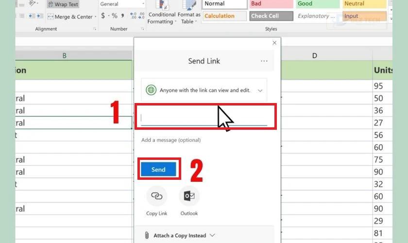 Cách chia sẻ file Excel Online cho nhiều người đơn giản