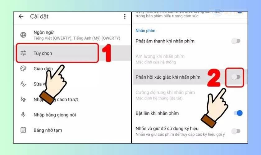 Hướng dẫn tắt rung ứng dụng bàn phím bên thứ 3