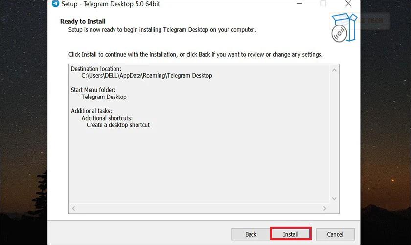 Xuất hiện mục Install thì nhấn vào