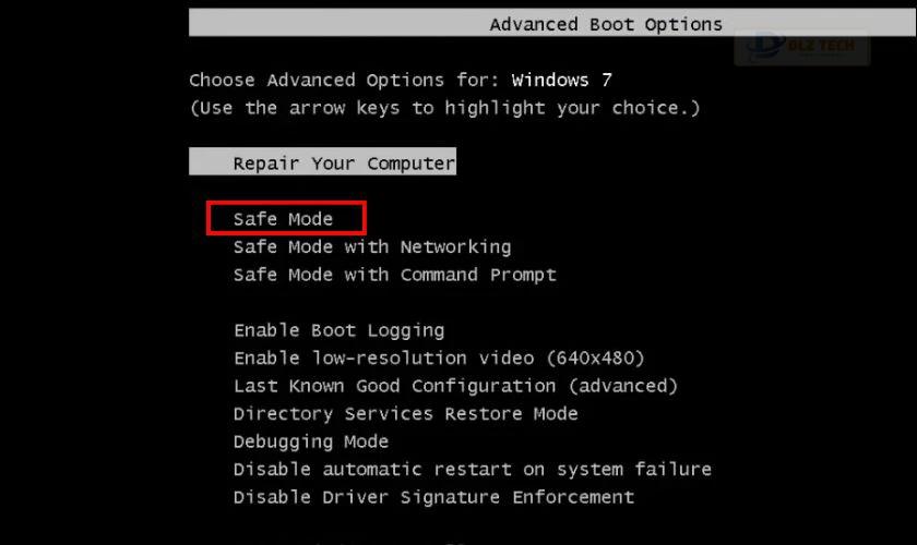 Truy cập chế độ Safe Mode của Windows