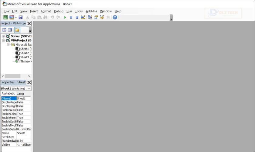 Mở Excel và nhấn tổ hợp phím Alt + F11 để mở cửa sổ VBA