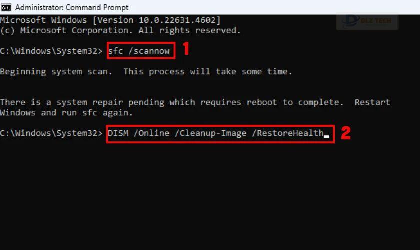 Sửa lỗi bằng Command Prompt