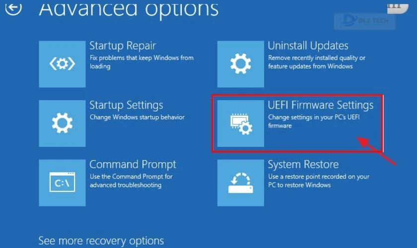 Chọn UEFI Firmware Settings