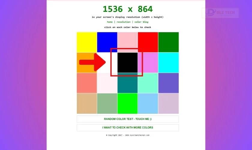 Try cập web My Screen Checker và chọn màu đen