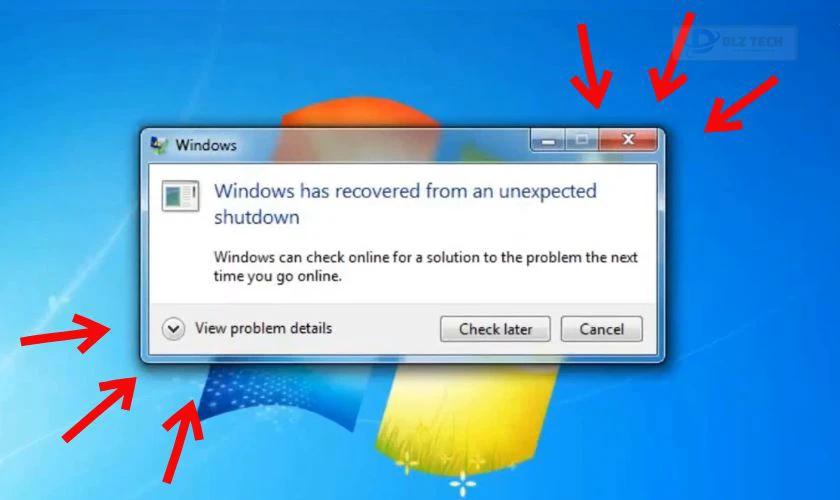 Lỗi Windows has recovered from an unexpected shutdown là gì?