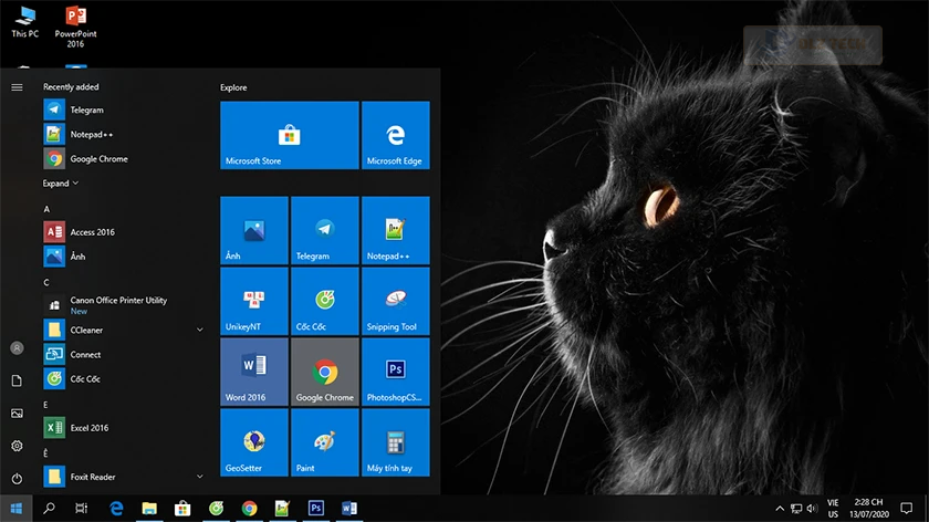 Tắt nguồn qua Start Menu