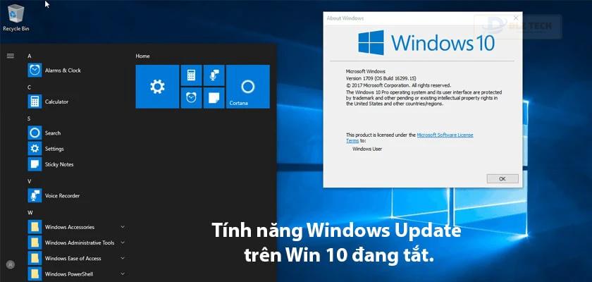 không update được win 10