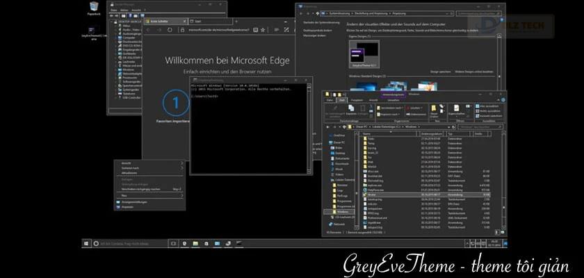 GreyEveTheme - theme win 10 tối giản