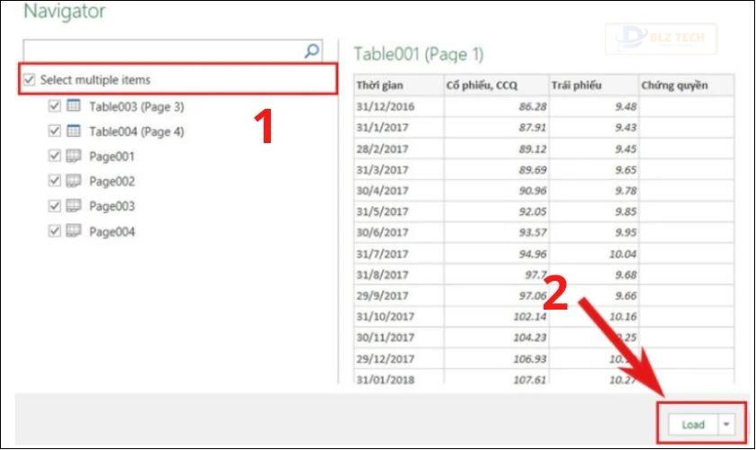 đánh tick vào ô select multiple items và chọn load