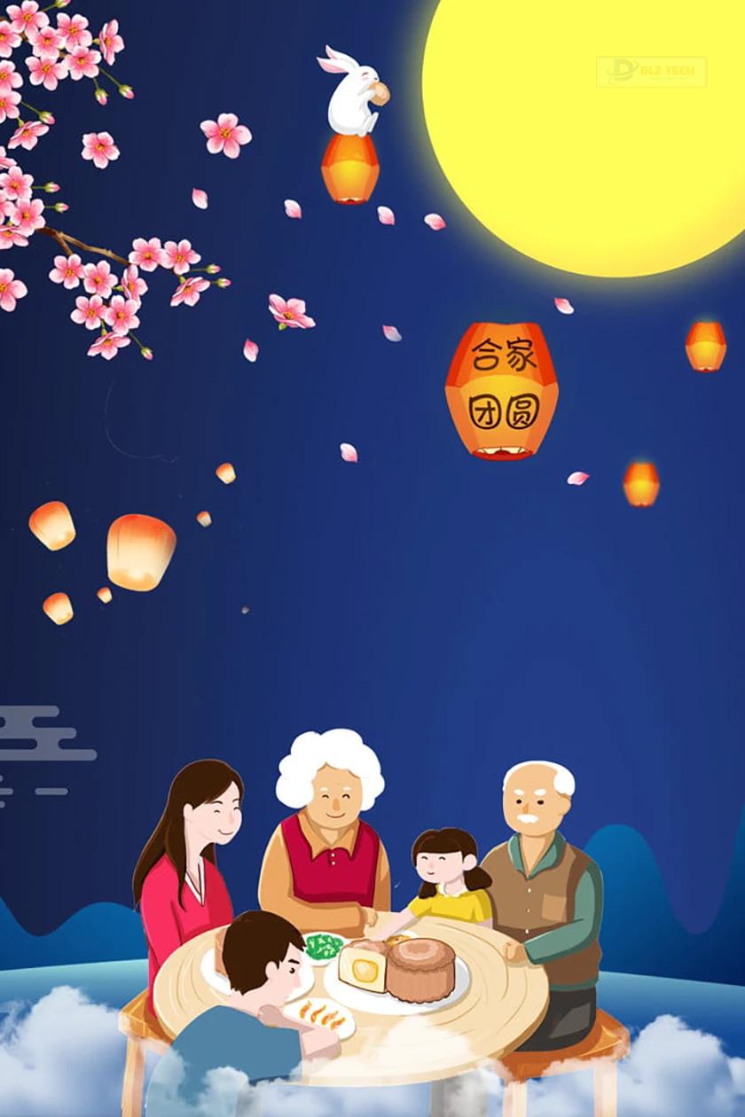 Bộ ảnh nền trung thu ấm cúng bên gia đình