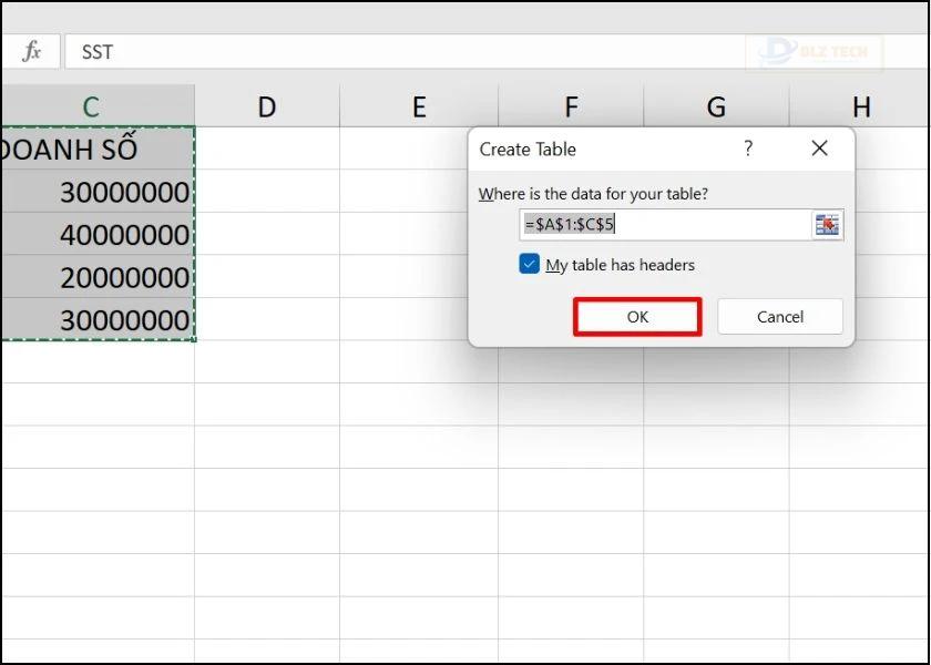 create table