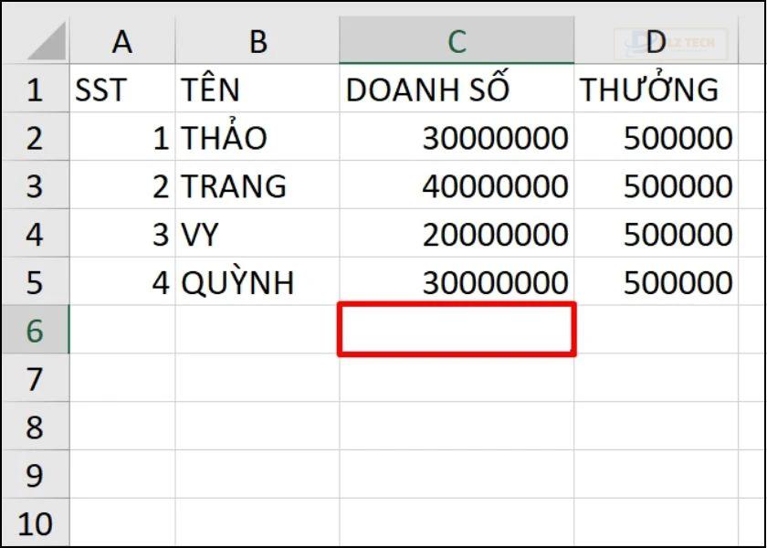 hàm tính tổng trong excel