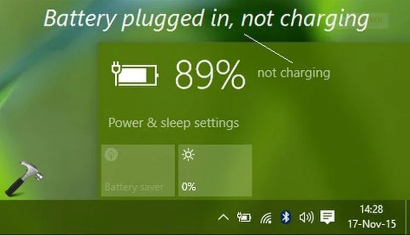 Lỗi pin laptop sạc không vào Plugged in, not charging