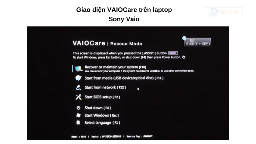 Cách vào BIOS Sony Vaio