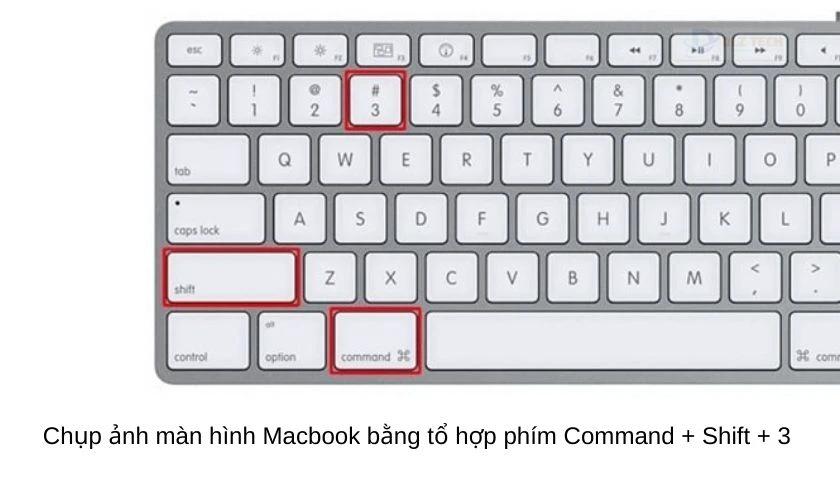 Phím tắt chụp màn hình mac Command + Shift + 3