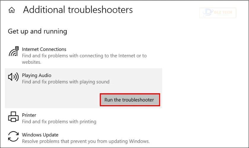Sửa lỗi bằng Audio and Video Troubleshooters