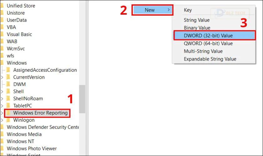Sửa lỗi Windows Problem Reporting trong Registry
