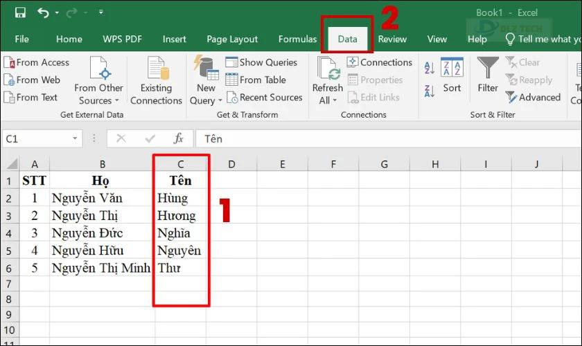 Hướng dẫn cách sắp xếp tên theo bảng chữ cái trong Excel