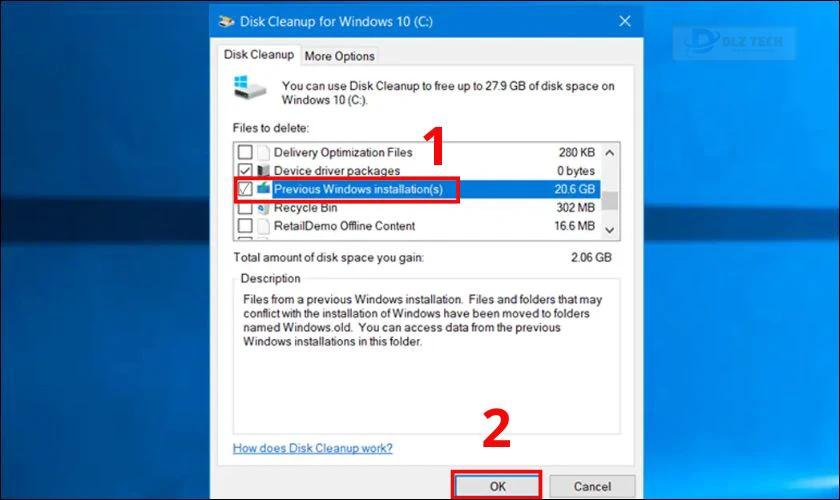 Xóa Windows.old Win 11, 10, 8 bằng Disk Cleanup