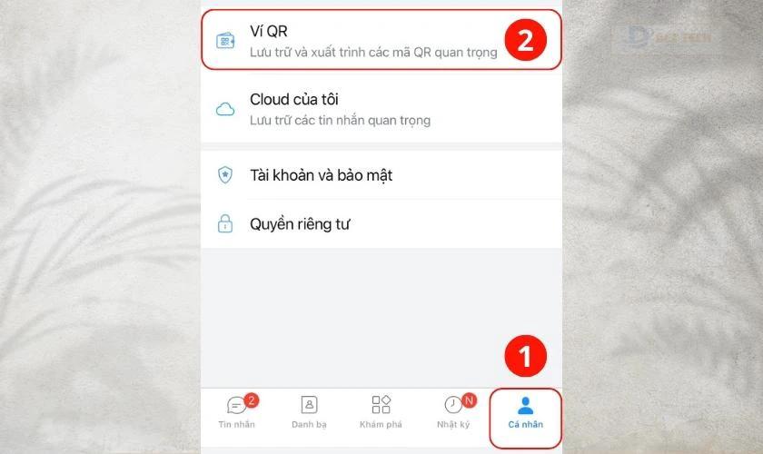 ví qr trên zalo