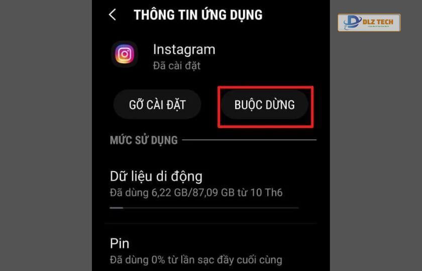Khởi động lại hoặc tải lại ứng dụng