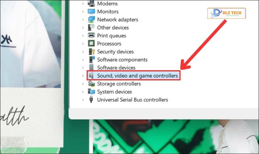 Chọn phần Sound, Video and game Controllers