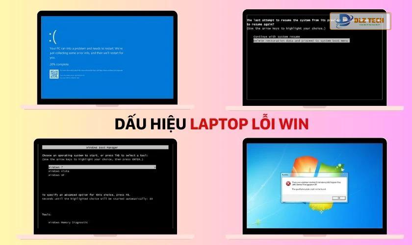 Các trường hợp laptop bị lỗi Win phổ biến