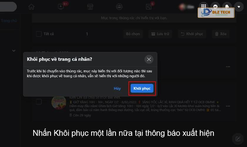 Khôi phục bài viết đã xóa trên Facebook qua máy tính