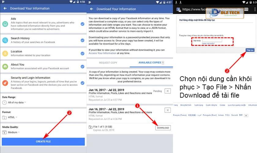 Khôi phục bài viết đã xóa trên Facebook qua điện thoại Android