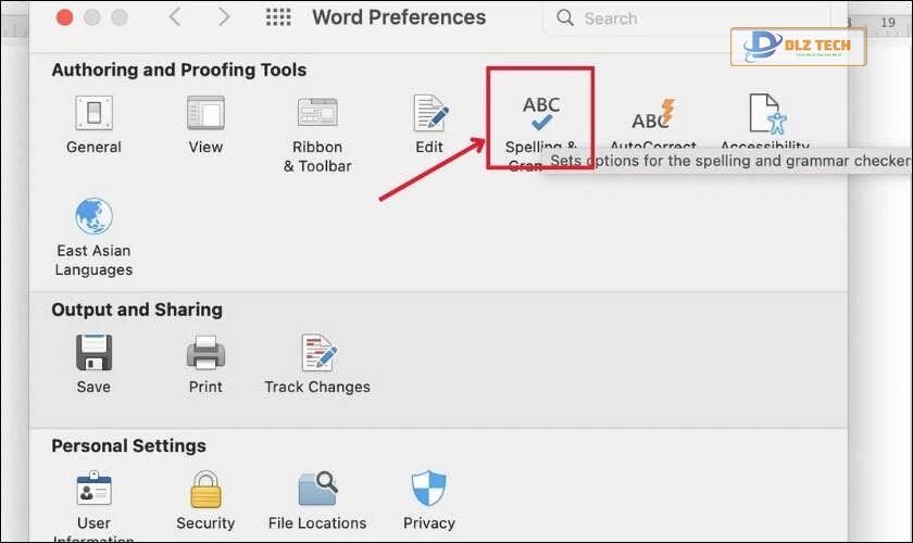 Thiết lập cách kiểm tra chính tả bị sai trên Macbook