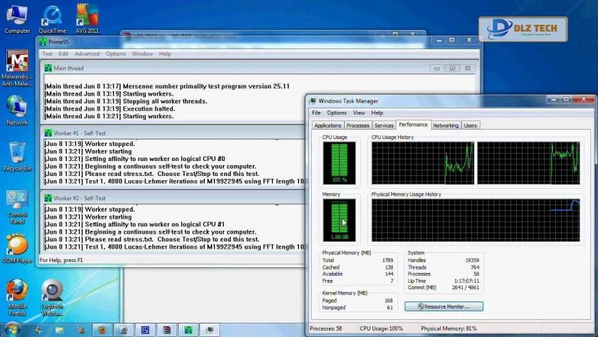 Test nguồn máy tính bằng Prime95