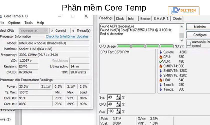 kiểm tra nguồn máy tính bằng phần mềm Core Temp
