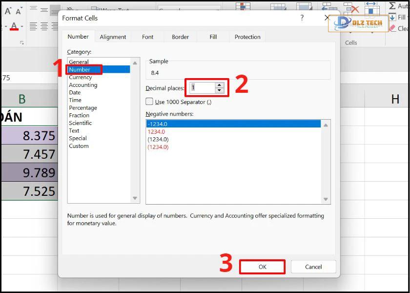 cách làm tròn số trong Excel