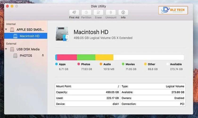 Kiểm tra ổ đĩa trên macOS