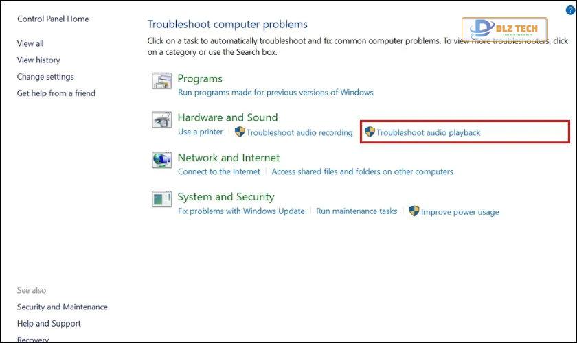 Khắc phục qua Microsoft Troubleshoot
