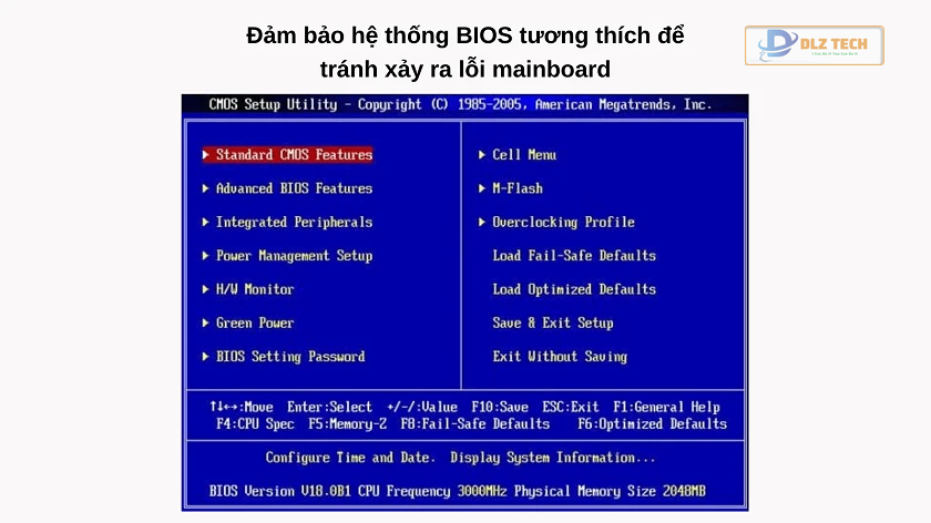 Thiếu tương thích với BIOS