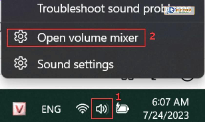 Kiểm tra Volume Mixer