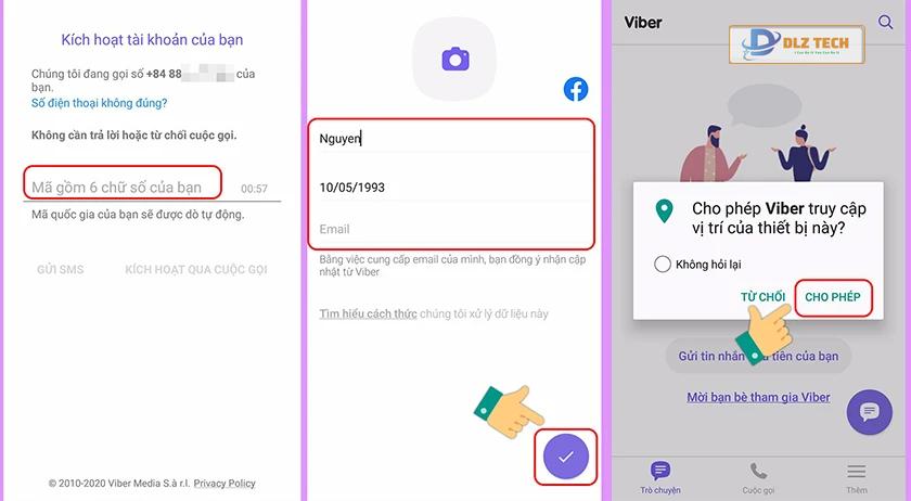 tạo tài khoản Viber