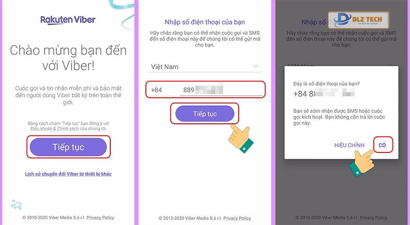 tạo tài khoản Viber