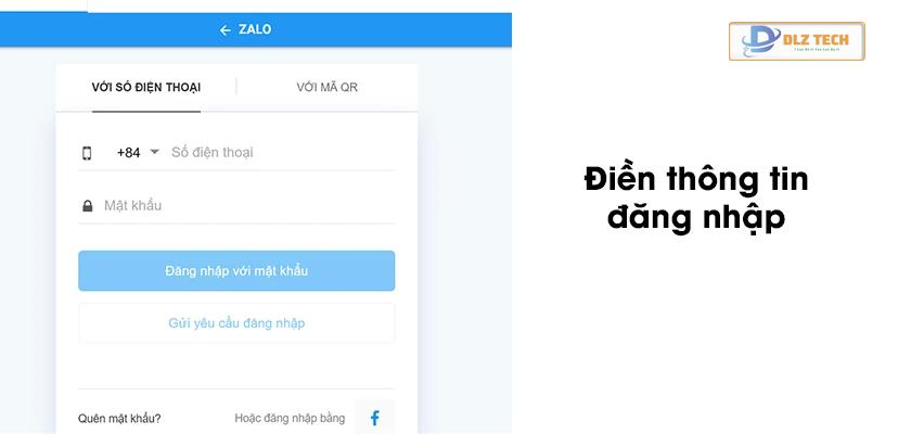 Bước 9: Đăng nhập vào tài khoản Zalo