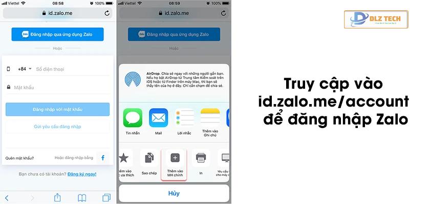 Bước 1: Đăng nhập tài khoản Zalo